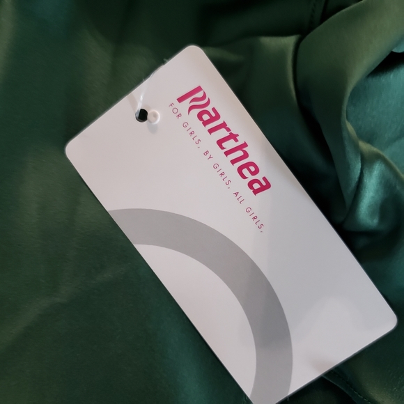 Emerald Green Spaghetti Strap Draped High Slit Tulip Skirt Satin Midi Dress - Picture 12 of 16